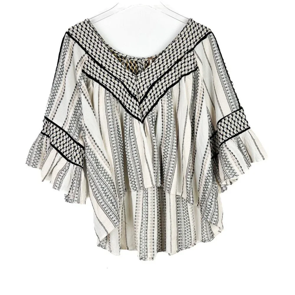 Free People Running On A Dream Top Embroidered Size Large L GUC L2537 - Picture 2 of 16